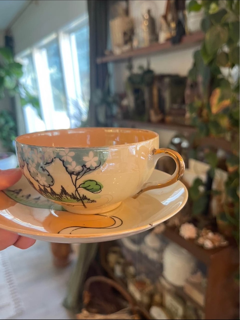Vintage Japanese Lustre Ware Teacup and Saucer - Picture 2 of 4